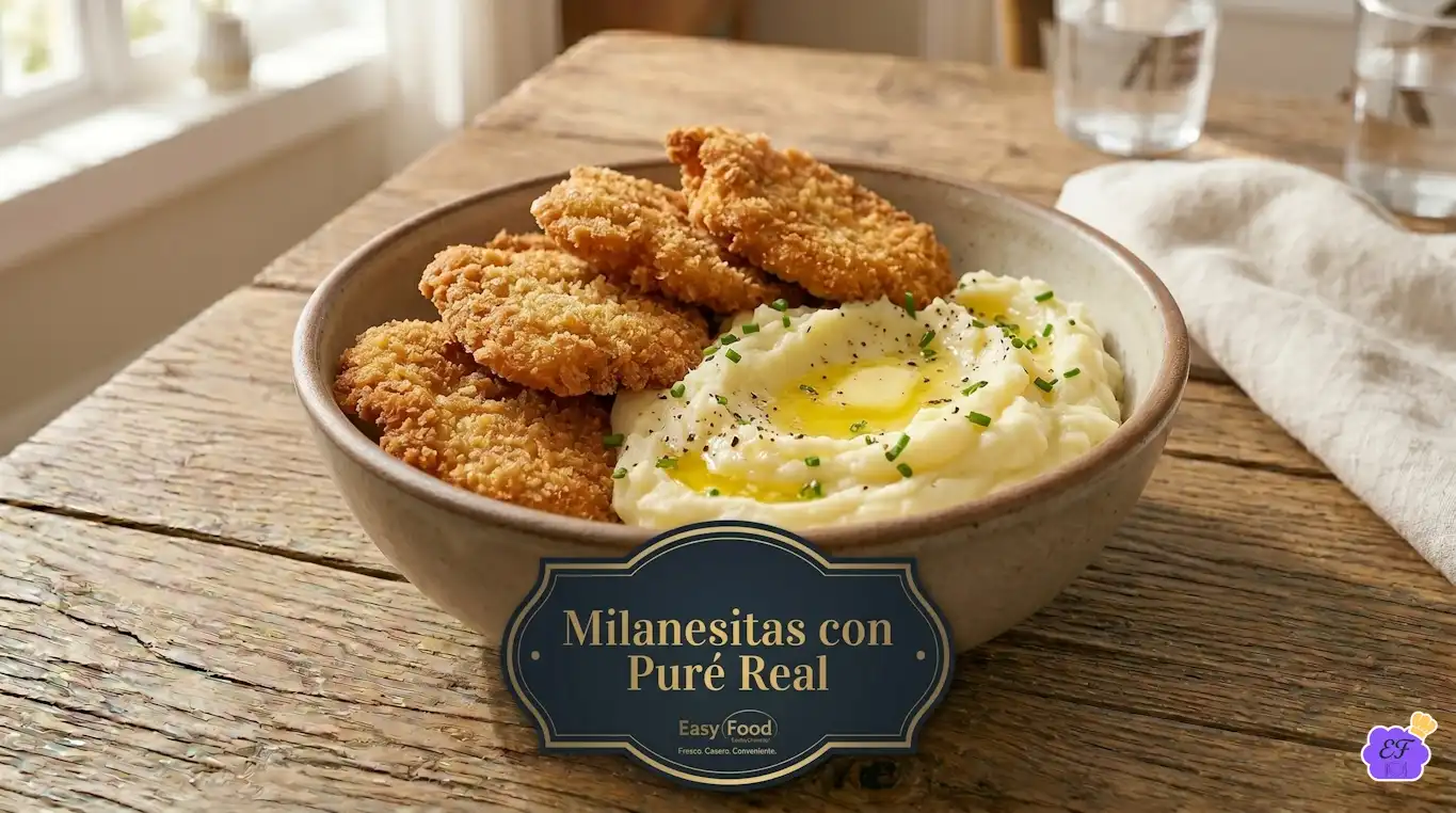 Milanesitas con Puré Real